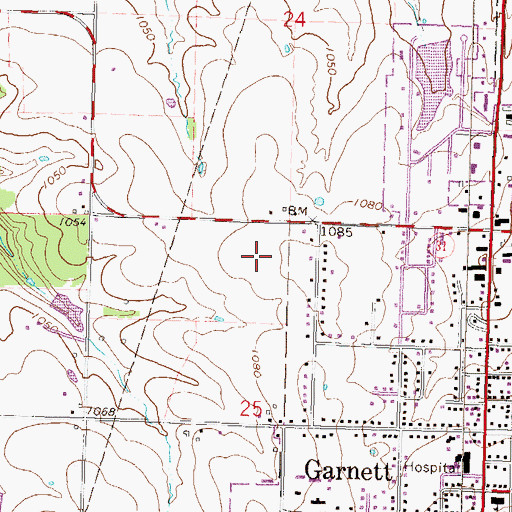 Topographic Map of Anderson County Junior / Senior High School, KS
