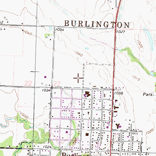 Topographic Map of Burlington Middle School, KS