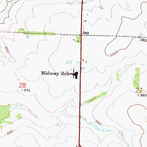 Topographic Map of Altoona - Midway Middle / High School, KS