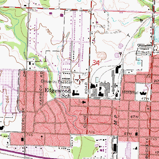 Topographic Map of Community Elementary School, KS