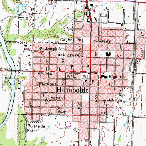 Topographic Map of ANW Special Education Cooperative, KS