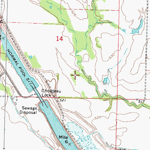 Topographic Map of Chouteaus Old Trading House (historical), OK