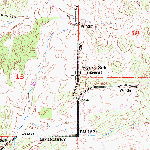 Topographic Map of Hyatt School, CA