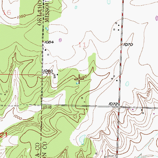 Topographic Map of Seneca Quapaw Agency (historical), MO