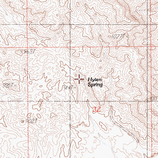 Topographic Map of Hyten Spring, CA