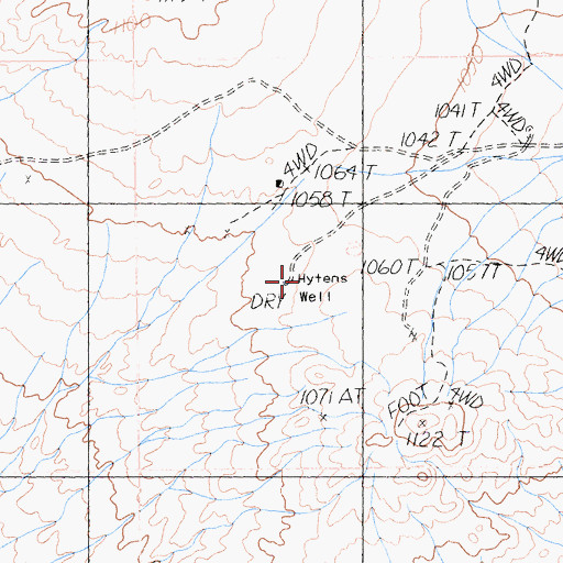 Topographic Map of Hytens Well, CA