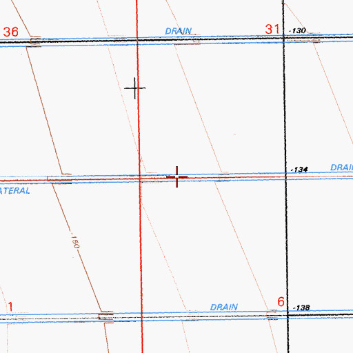 Topographic Map of I Drain, CA
