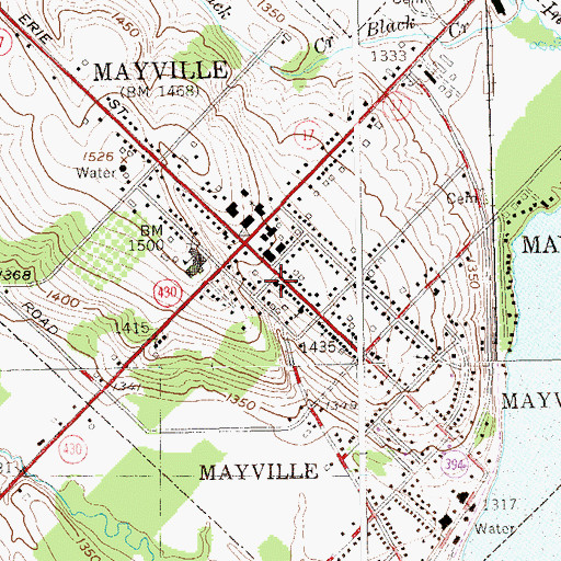 Topographic Map of First Baptist Church, NY