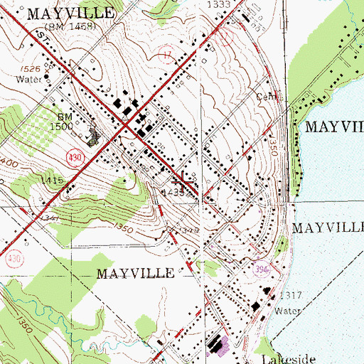 Topographic Map of Saint Paul's Episcopal Church, NY