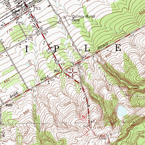 Topographic Map of First Baptist Church, NY