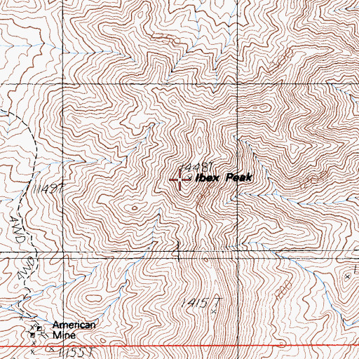 Topographic Map of Ibex Peak, CA