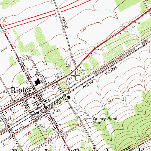 Topographic Map of Saint Thomas More Roman Catholic Church, NY