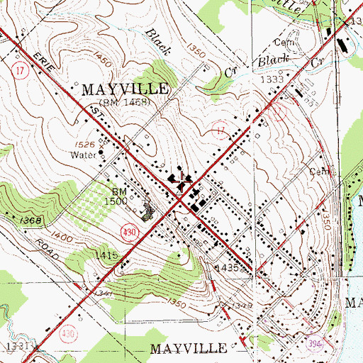 Topographic Map of Chautauqua County Law Library, NY