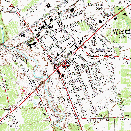 Topographic Map of Saint Peter's Episcopal Church, NY