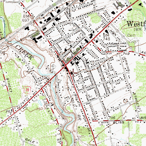 Topographic Map of First Presbyterian Church, NY
