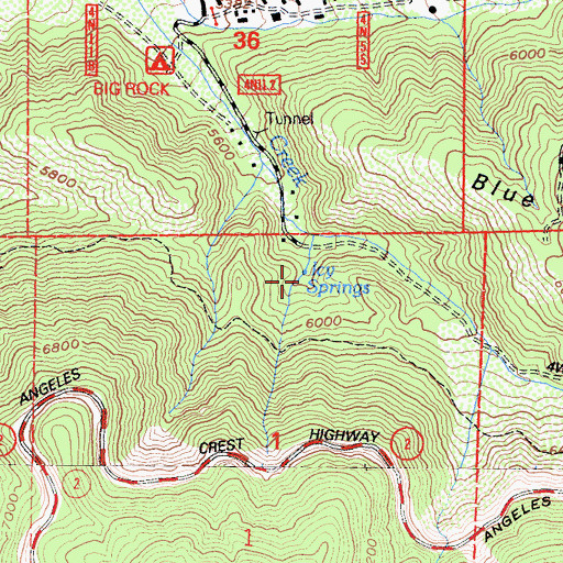 Topographic Map of Icy Springs, CA