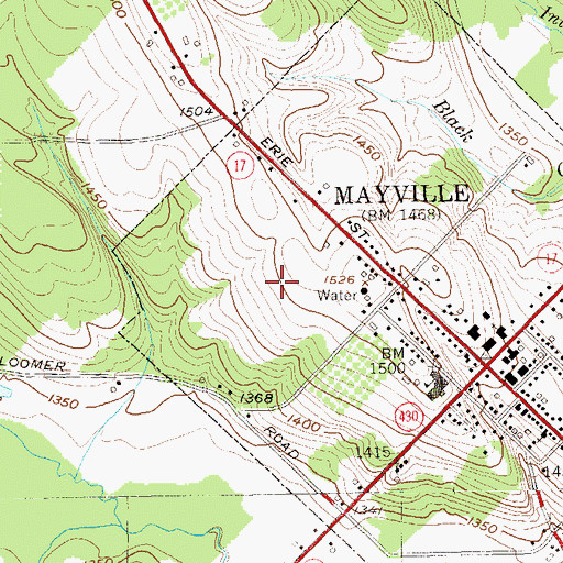 Topographic Map of Chautauqua Lake Elementary School, NY