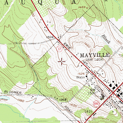 Topographic Map of Chautauqua Lake Middle School, NY