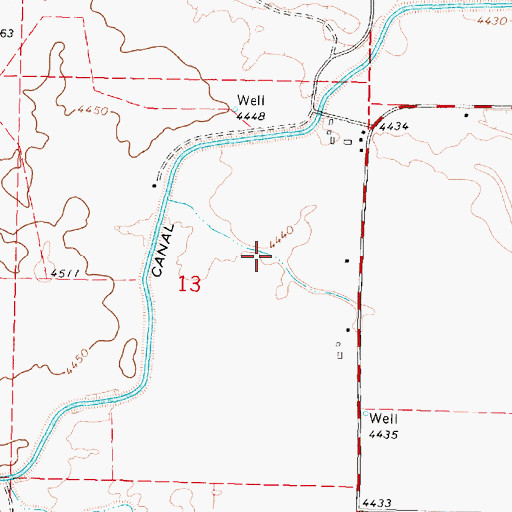 Topographic Map of Lateral 46, ID