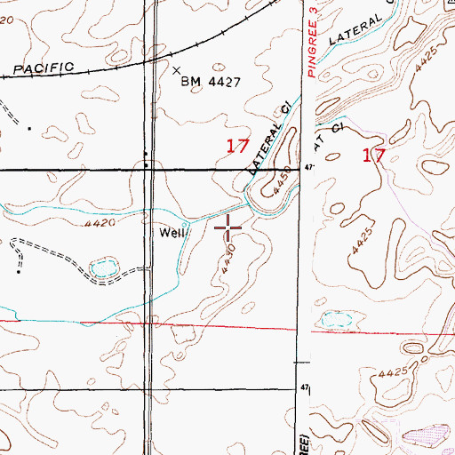 Topographic Map of Lateral C3, ID