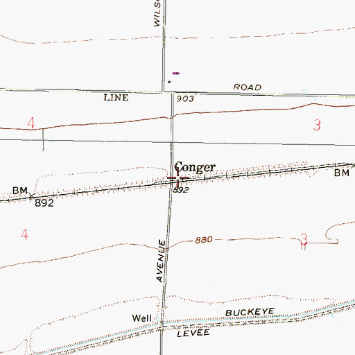 Topographic Map of Conger, AZ
