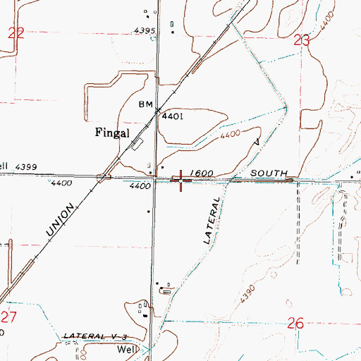 Topographic Map of Lateral V4, ID