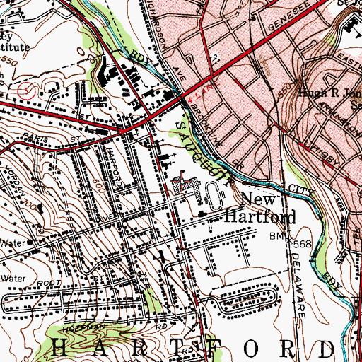 Topographic Map of Oxford Road Elementary School, NY