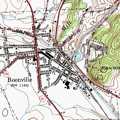 Topographic Map of Boonville United Methodist Church, NY