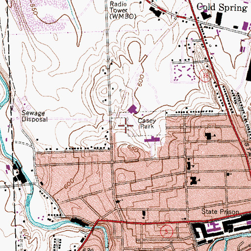 Topographic Map of Falcon Park, NY