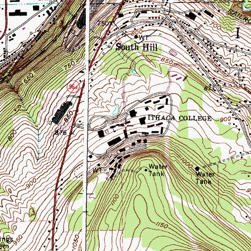 Topographic Map of Friends Hall, NY