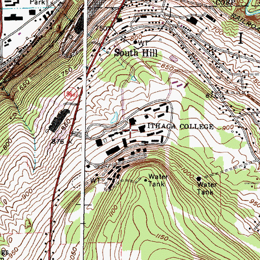 Topographic Map of Job Hall, NY