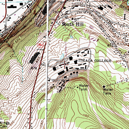 Topographic Map of Textor Hall, NY