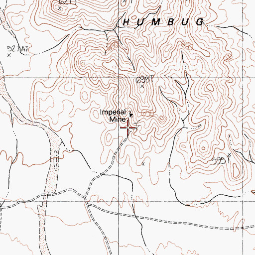 Topographic Map of Imperial Mine, CA