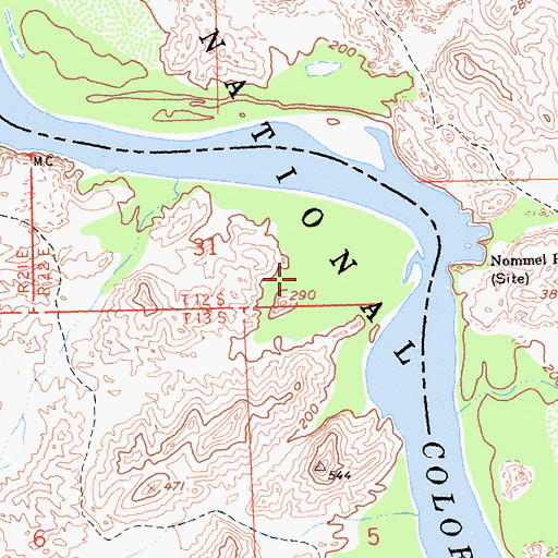 Topographic Map of Imperial National Wildlife Refuge, CA