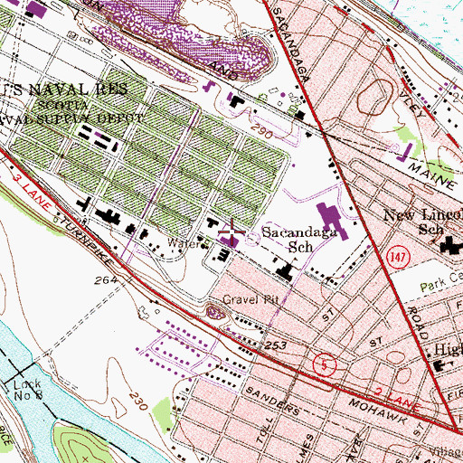 Topographic Map of Scotia-Glenville Middle School, NY