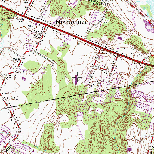 Topographic Map of Birchwood Elementary School, NY