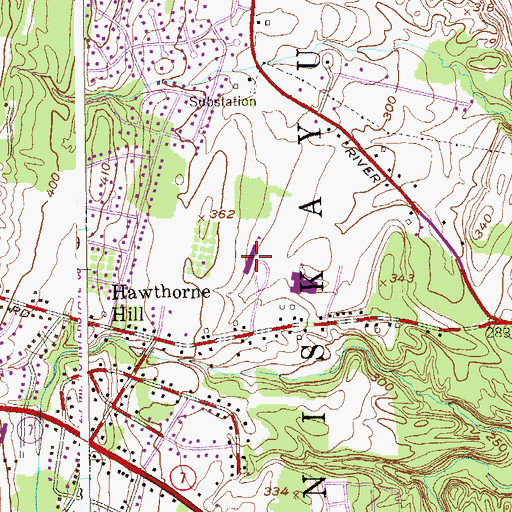 Topographic Map of Rosendale School, NY