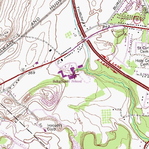 Topographic Map of Schalmont High School, NY
