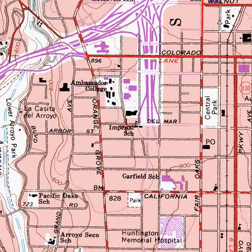 Topographic Map of Imperial Elementary School, CA
