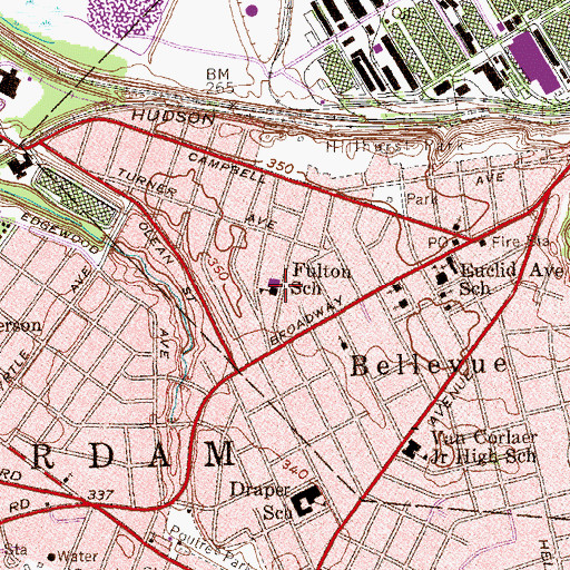 Topographic Map of International Charter School of Schenectady, NY