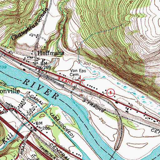 Topographic Map of Hoffman's School (historical), NY