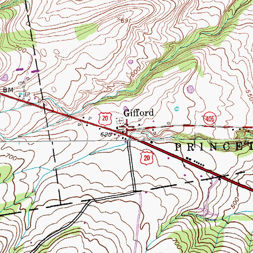 Topographic Map of Princetown Reformed Church, NY