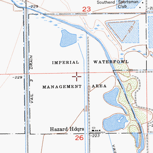 Topographic Map of Imperial Waterfowl Management Area, CA