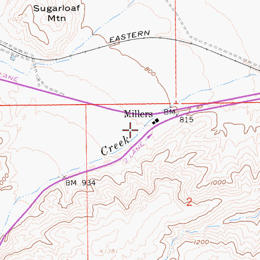 Topographic Map of In-Ko-Pah Gorge, CA