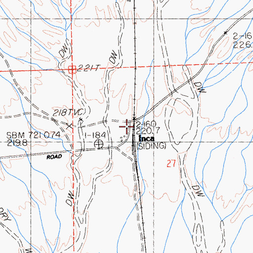 Topographic Map of Inca, CA