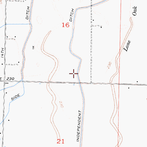 Topographic Map of Independent Ditch, CA