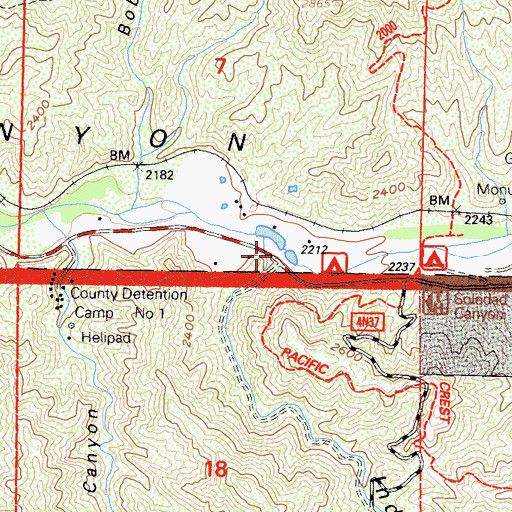 Topographic Map of Indian Canyon, CA