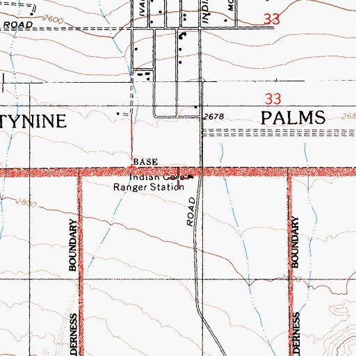 Topographic Map of Indian Cove Ranger Station, CA