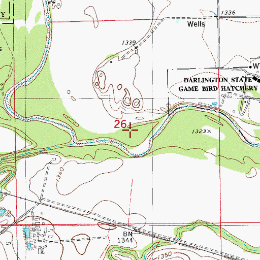 Topographic Map of Cheyenne and Arapaho Agency (historical), OK