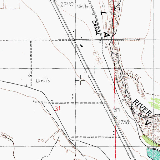 Topographic Map of Cork, AZ